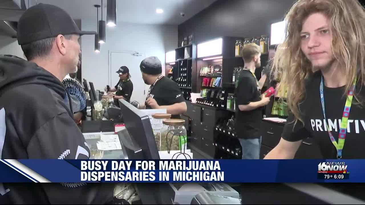 Busy day for marijuana dispensaries in Michigan