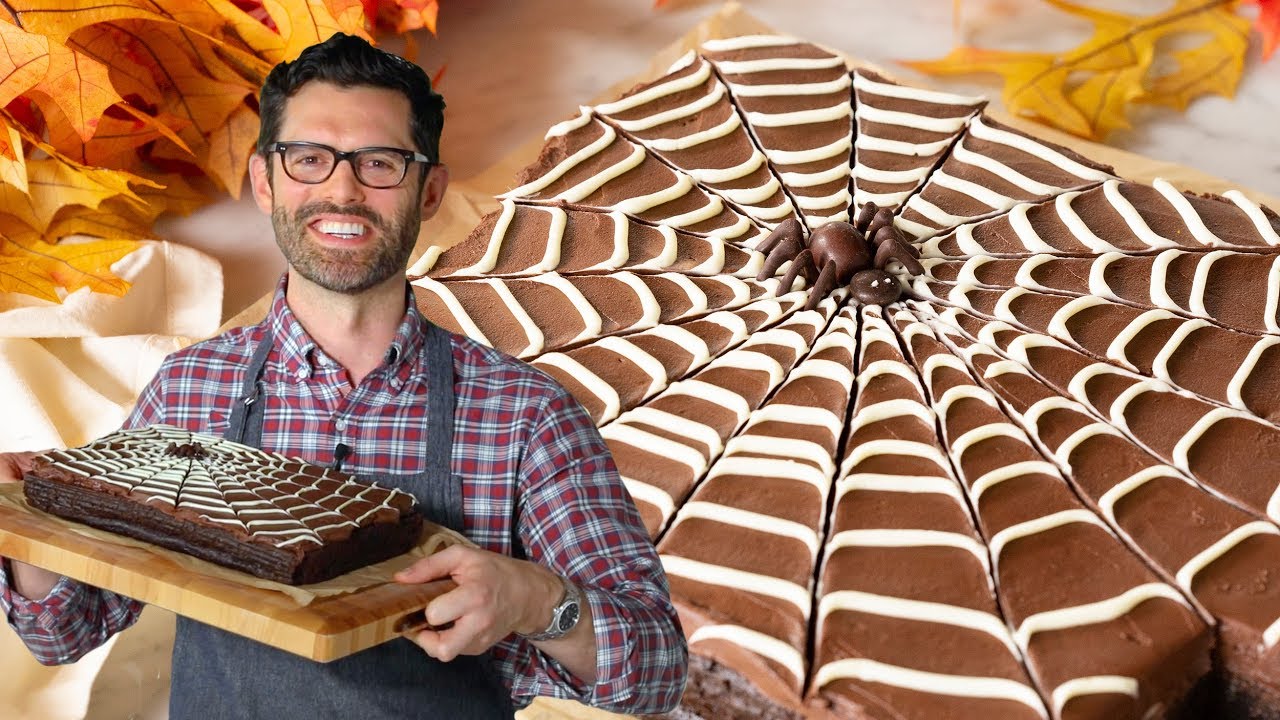Amazing Chocolate Spider Web Halloween Cake