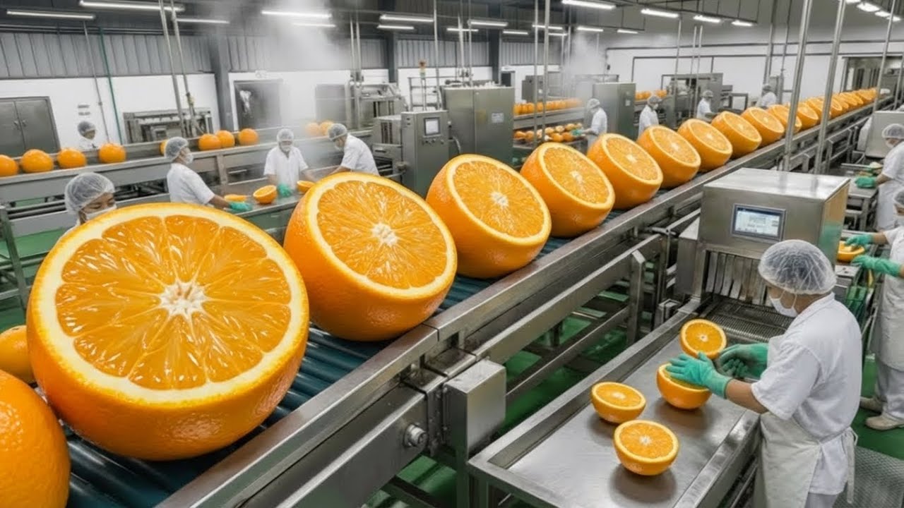 Inside a Massive Orange Juice Factory | How 20,000 Liters of Liquid Gold Are Made Daily