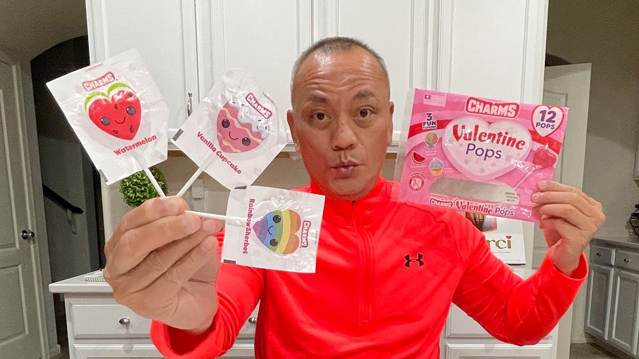 👂 ASMR CHARMS VALENTINE LOLLIPOPS CANDY (3 FLAVORS) AND EATING SOUNDS 👂 FULL VIDEO 👂 #asmr