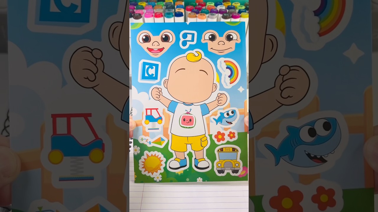 COCOMELON! Сделай сам: наклейки с лицом от JJ ☀️