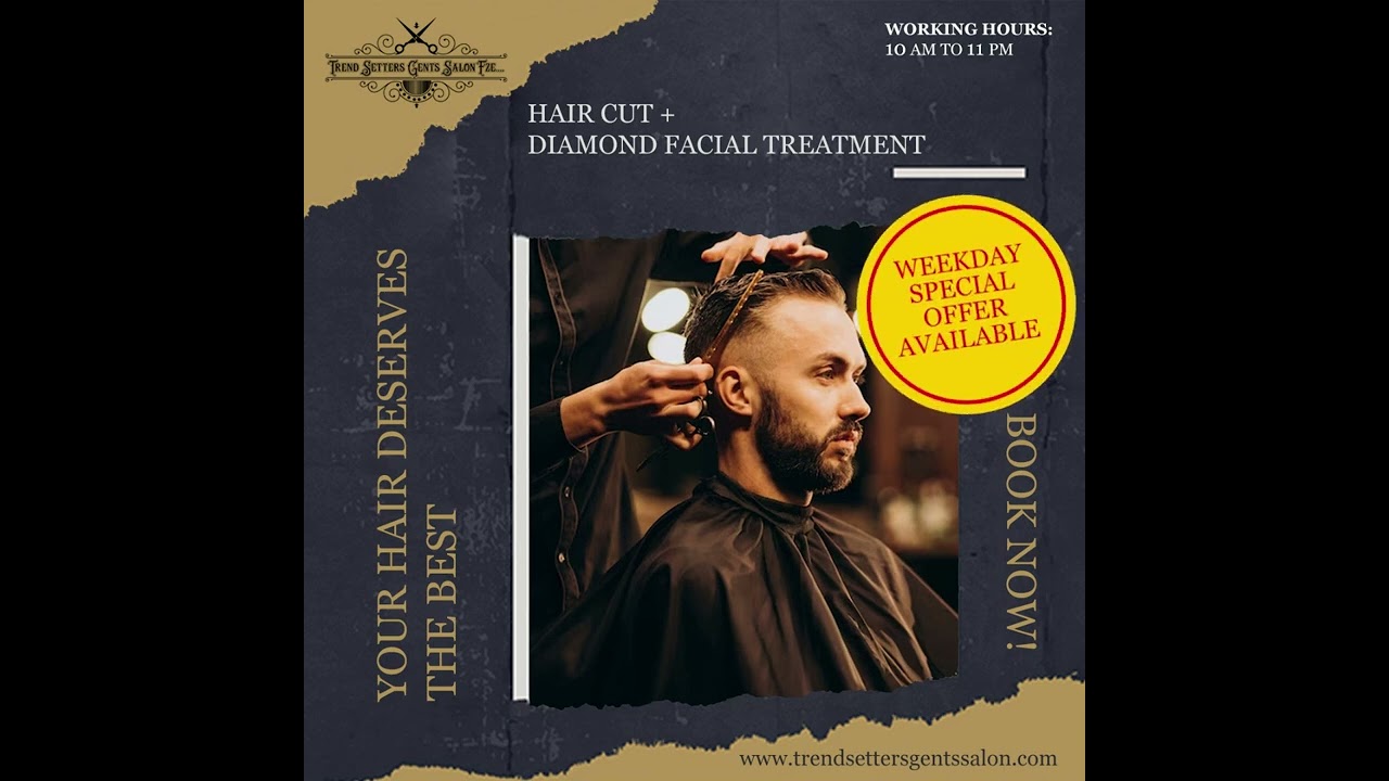 TrendSetters Gents Salon Dubai - Hair Cut + Diamond Facial Treatment for Men