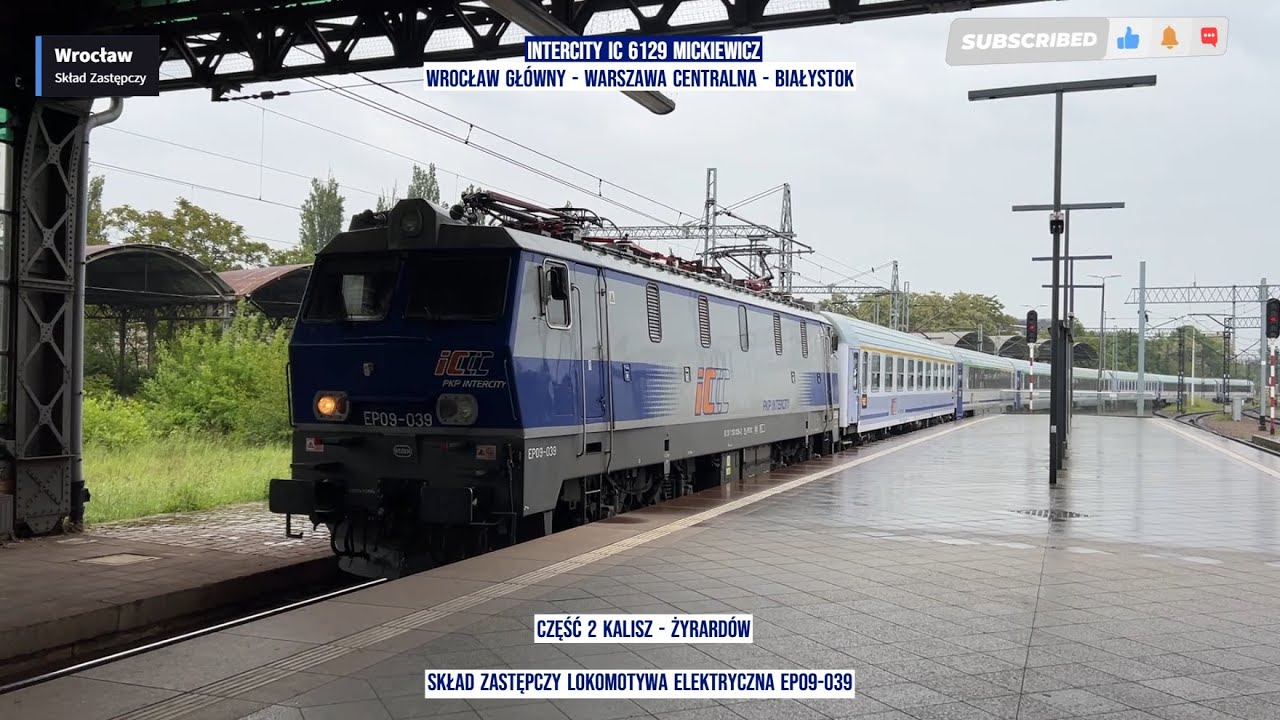 InterCity IC 6129 MICKIEWICZ Wrocław Główny -Warszawa Cent. - Białystok cz 2 Polska z tyłu pociągu