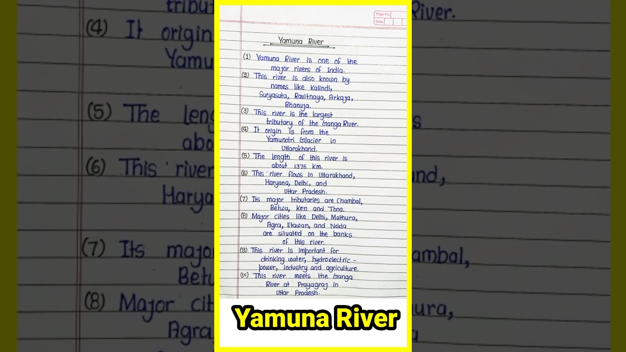 Yamuna River #yamuna #yamunariver #shorts #10linesessay
