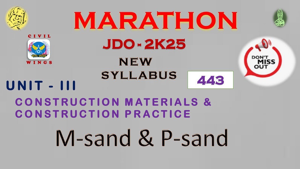 ✍️ M- Sand & P-Sand ✍️|🔥Two Questions Confirm🔥|🎯🥇As per New Syllabus - 443🥇🎯|🏆🏃JDO - 2025🏆🏃|