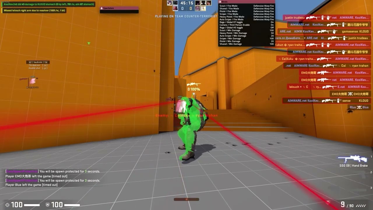 misses everywhere! everyone is missing aimware anti-aim (common occurrence)