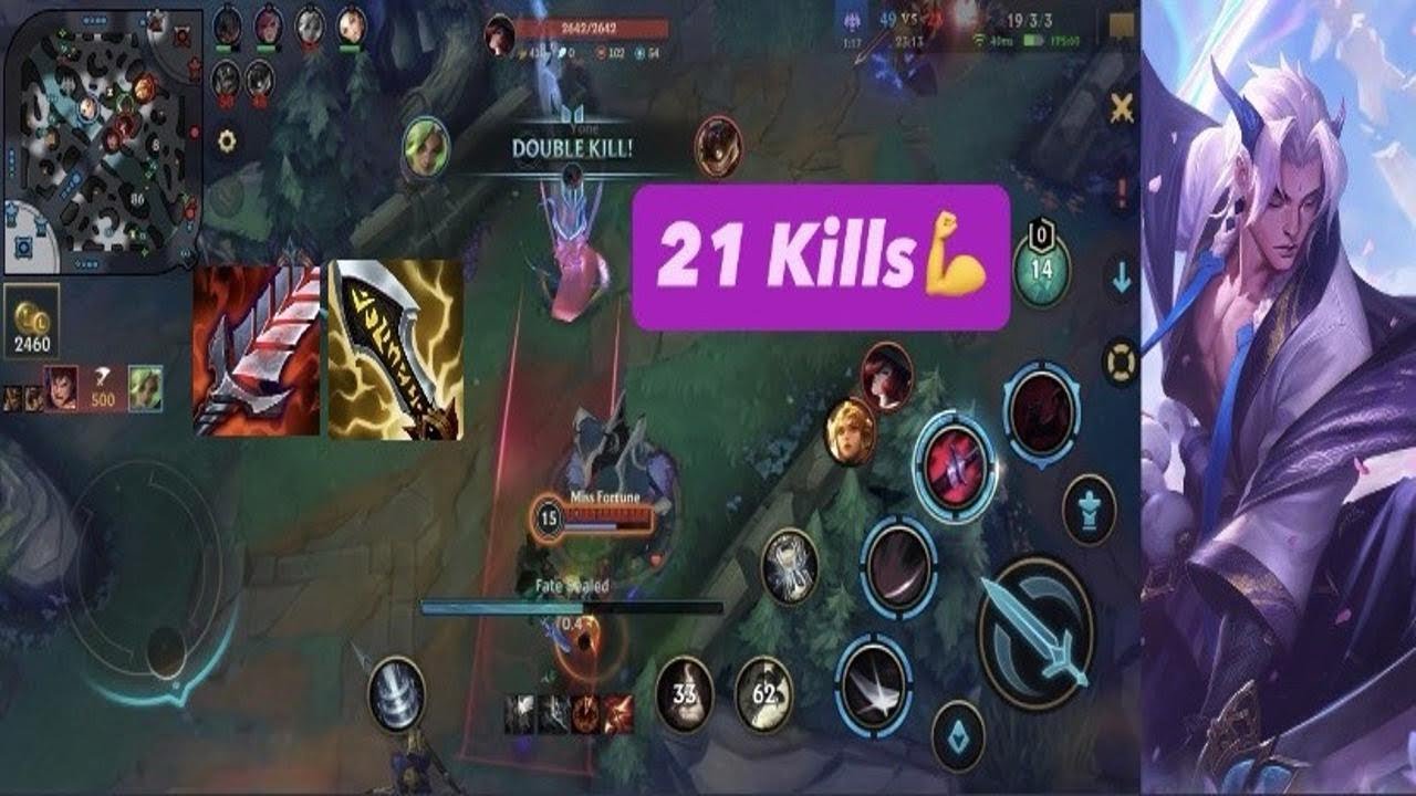 Wild Rift Yone Mid Lane Gameplay 21 Kills 💪