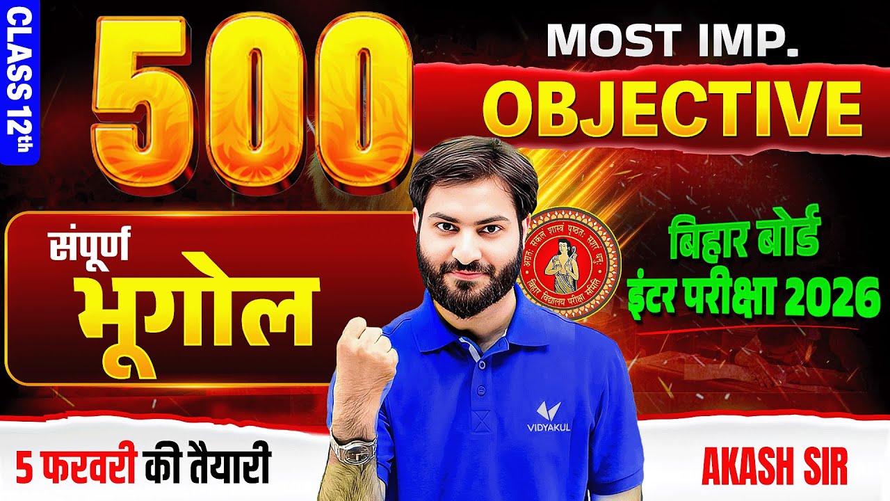 Class 12 Geography | 500 Most Important Objective Questions | Board Exam Preparation