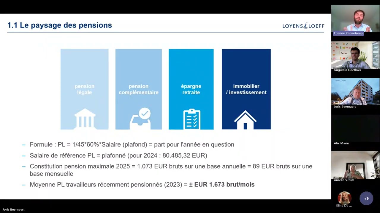 Webinaire  harmonisation pension 2ème pilier dans le cadre de l’entreprise
