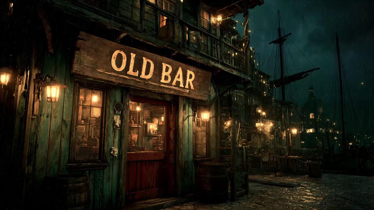 Old Bar Lights In The Rain • Western Lofi Calm