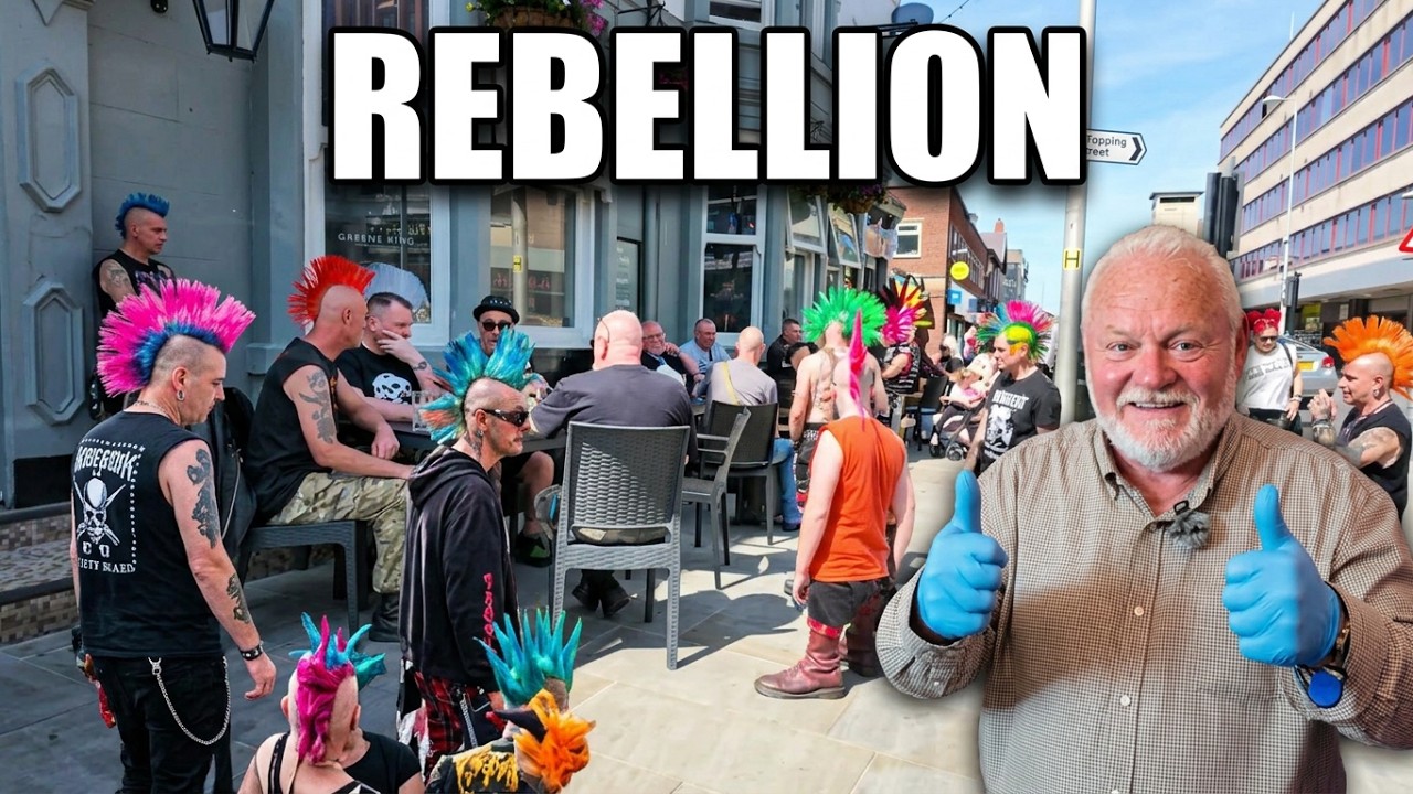 (Rebellion) Steve heads to town to film the people and atmosphere of the Punk Rockers in #blackpool