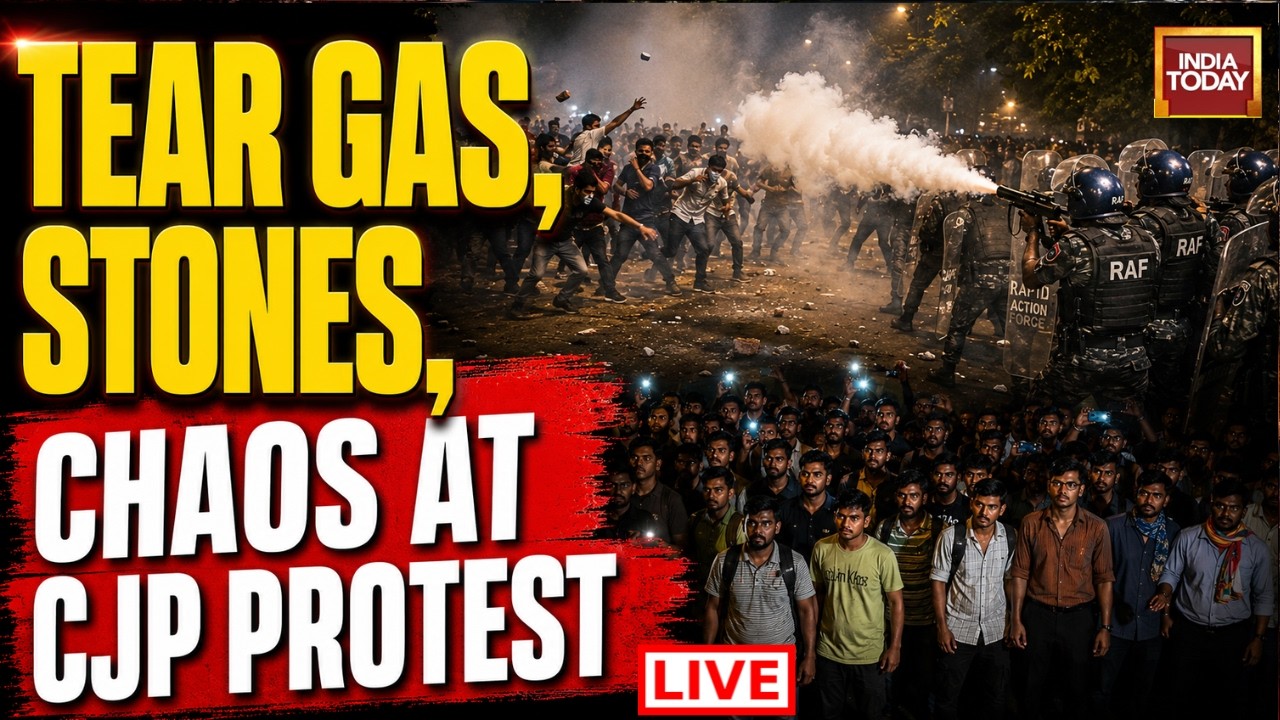 CJP Jantar Mantar Protest LIVE: CJP Protest Turns Violent Again, Miscreants Throw Stones at Police