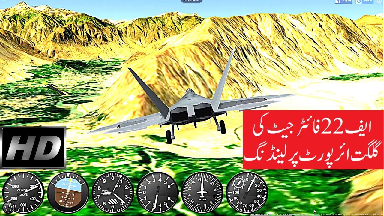 F22 Raptor Landing at Gilgit Pakistan | HD | GeoFS | Flight Simulator
