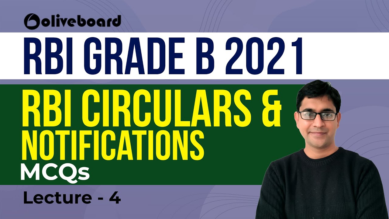 Lecture 4 | RBI Grade B 2021 | RBI Circulars & Notifications | MCQs | Dinkar Sir