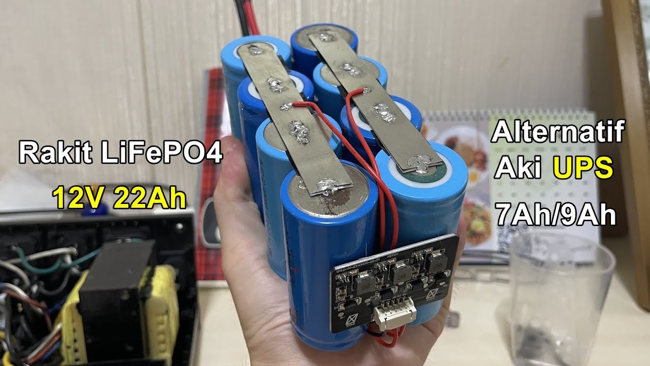 Rakit Baterai LiFePO4 12V sebagai pengganti Aki UPS