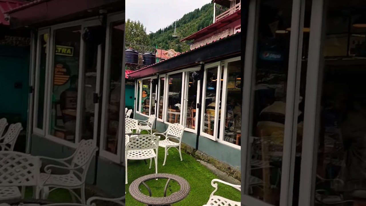 Cafe 1947🌼🌼 In Manali is one of the best river side cafes #shortvideo #ytshorts