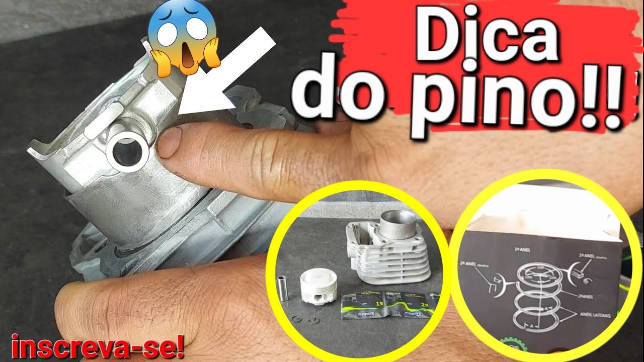 Montagem do kit cilindro motor ANÉIS DE SEGMENTOS NO PISTÃO posição certa