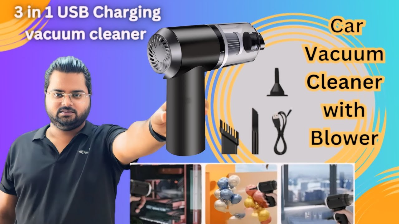 Portable Car Vacuum Cleaner With Blower | USB CHARGING | HIGH SPEED MOTER
