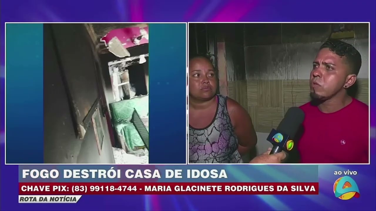 Rota da notícia - Tragédia: incêndio destrói residência de idosa; pedido de ajuda é feito