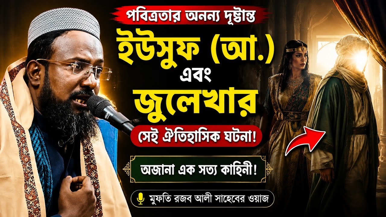 নবী ইউসুফ আঃ এবং জুলেখার ঘটনা। মুফতি রজব আলী সাহেবের ওয়াজ। রজব আলী সাহেবের ওয়াজ। Rajob Ali Sahab.