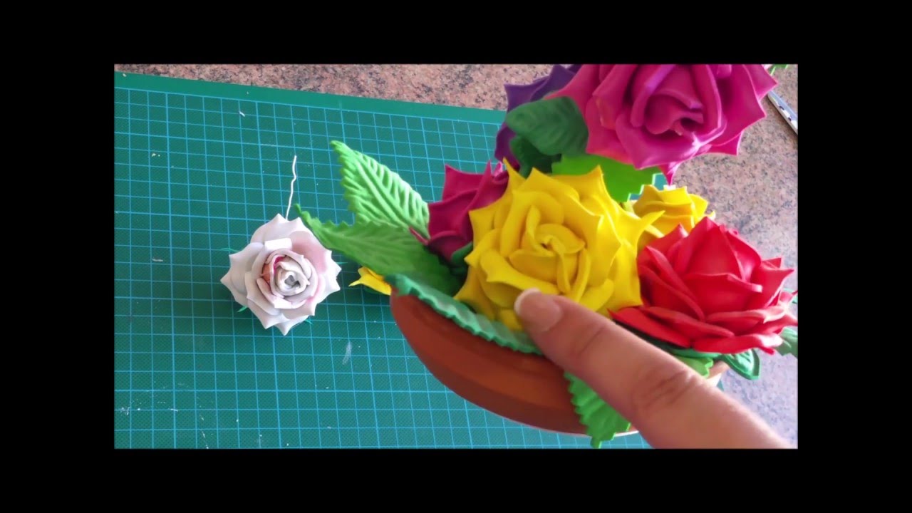 Rosa termoformada GOMA EVA / Pink flower rubber eva