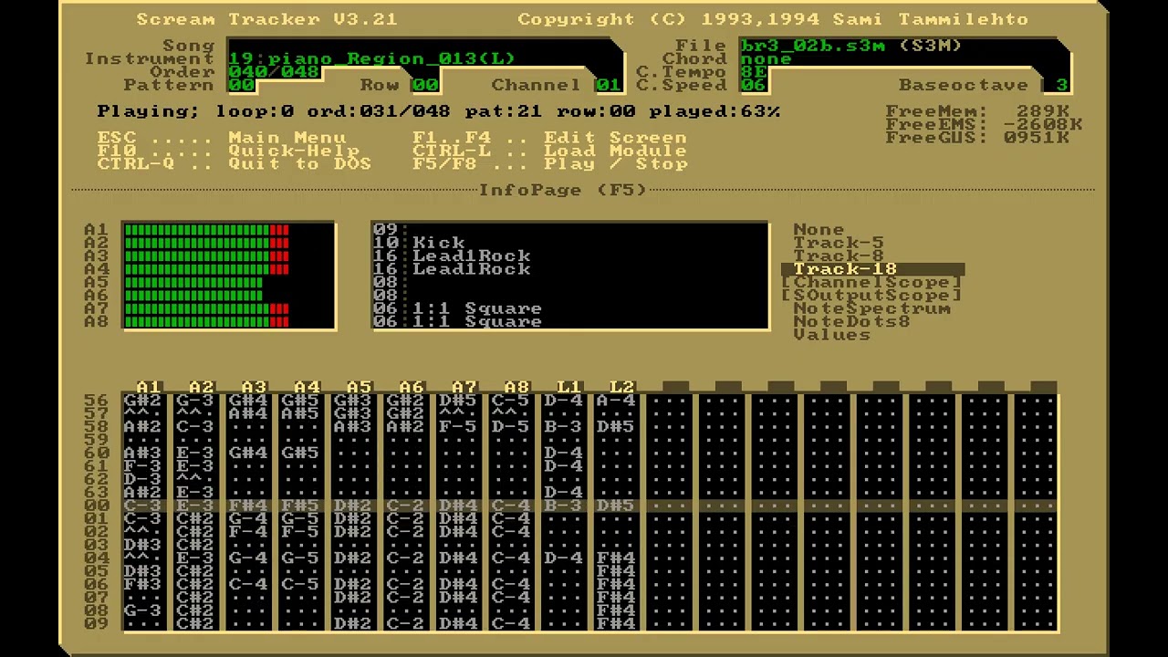 Brandish 3 - Legend of the Lone Wolves - Scream Tracker 3 OPL2+PCM arrange