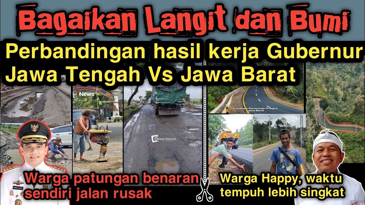 Beda Jauh! Perbandingan jalan Jawa Tengah vs Jawa Barat, Lutfi klaim 99,9% sudah mulus tanpa bolong