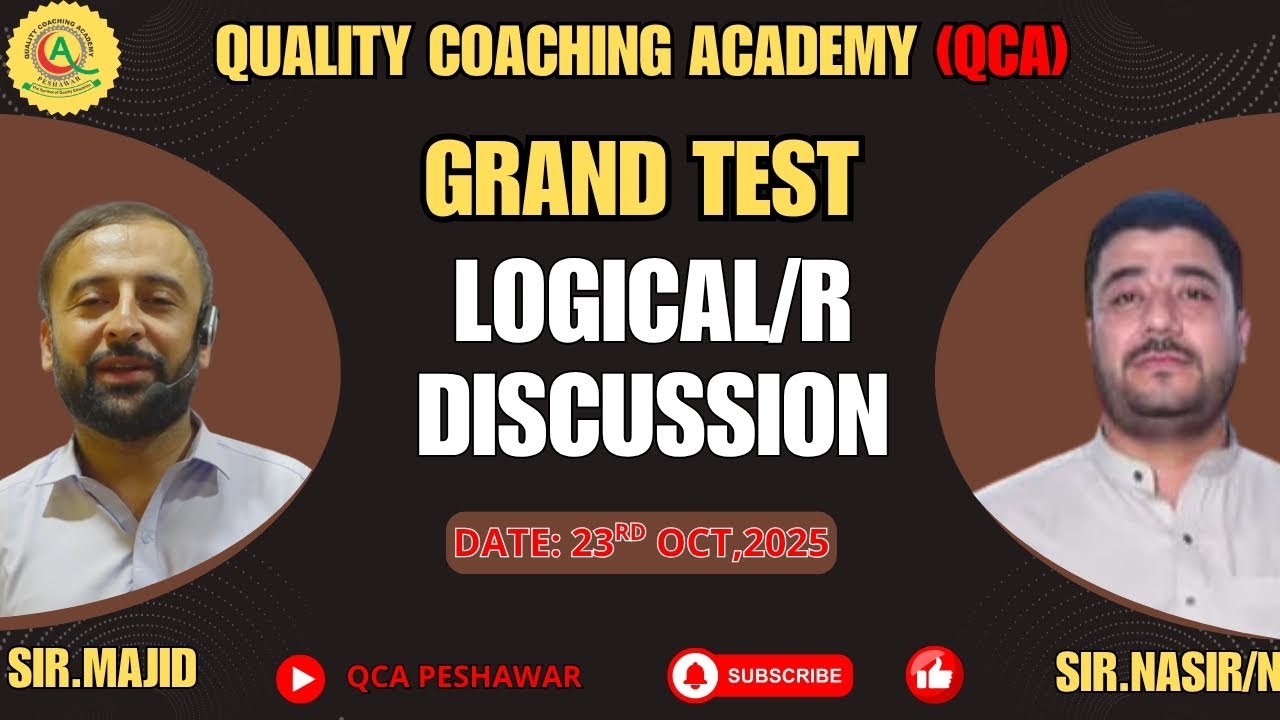 logical Reasoning Discussion By Sir Nasir/N QCA Grand Test date: 23/10/2025