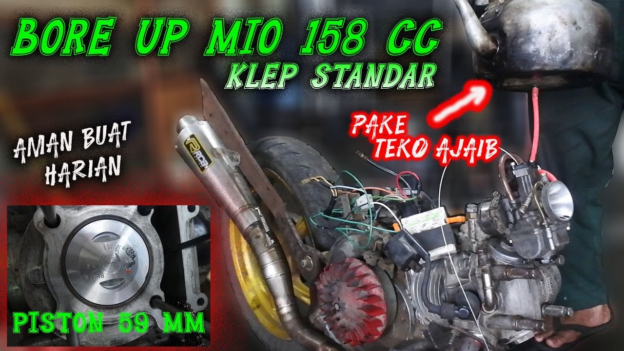 BORE UP MIO 158cc HARIAN AUTO Liiaarrr ||PISTON 59 MM||KLEP STANDAR||