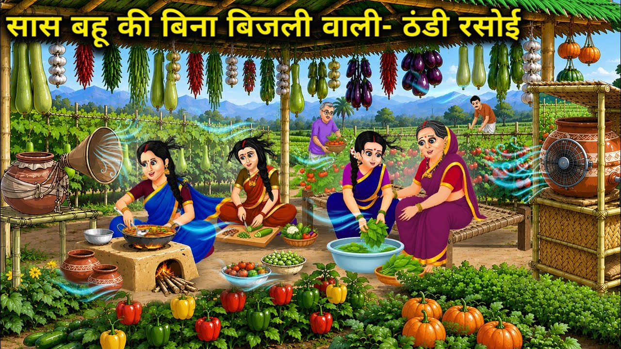 Mother-in-Law and Daughter-in-Law's Off-Grid Cool Kitchen ||Hindi Cartoon Stories|| The Poor Moth...