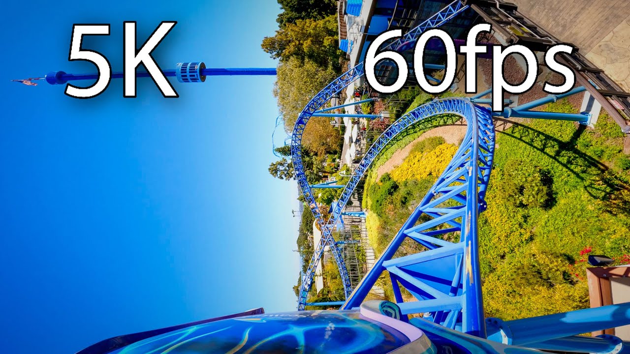 Manta front seat on-ride 5K POV @60fps SeaWorld San Diego