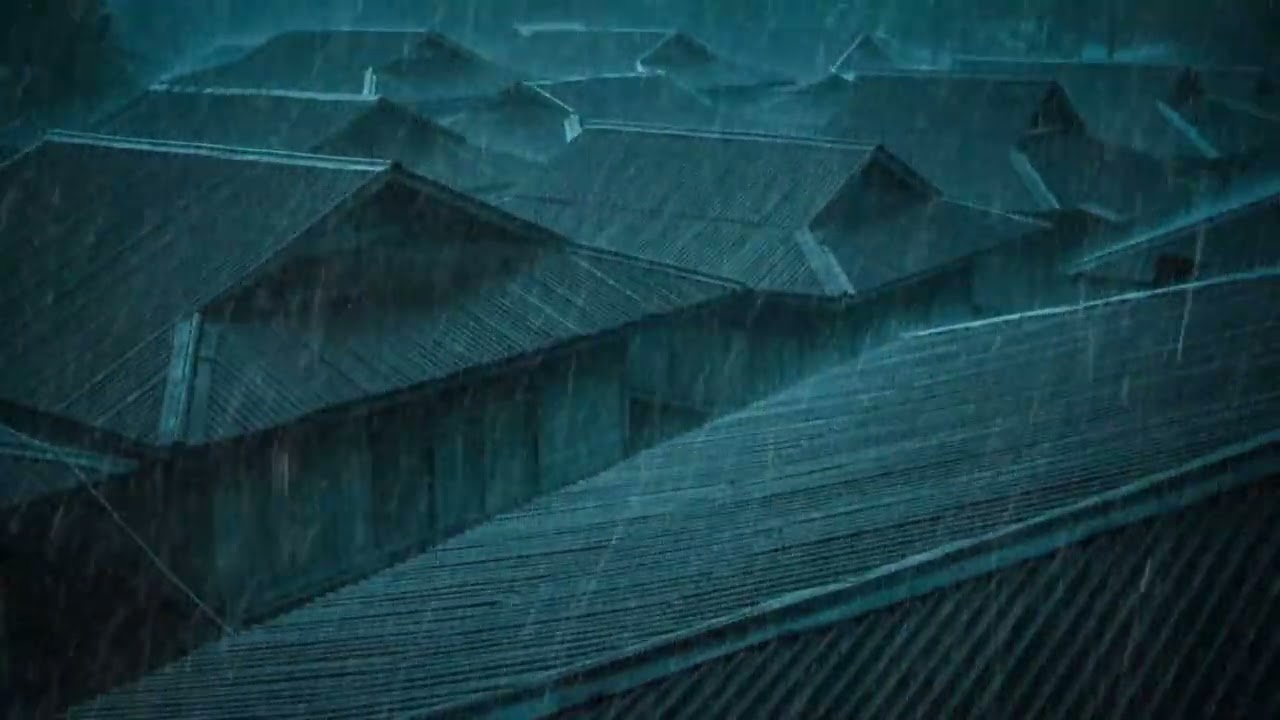 No Ads Rain Sounds for Sleeping - ASMR Powerful Night Rain On Tin Roof for Calm Sleep