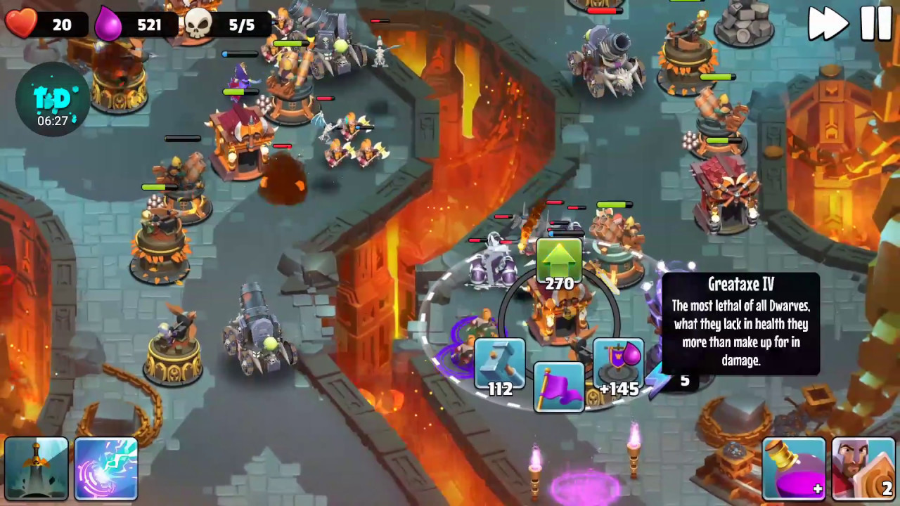 Castle Creeps TD: Chapter 11 - Level 43: Burning Chasm ( 3 Stars Without Sentinel )