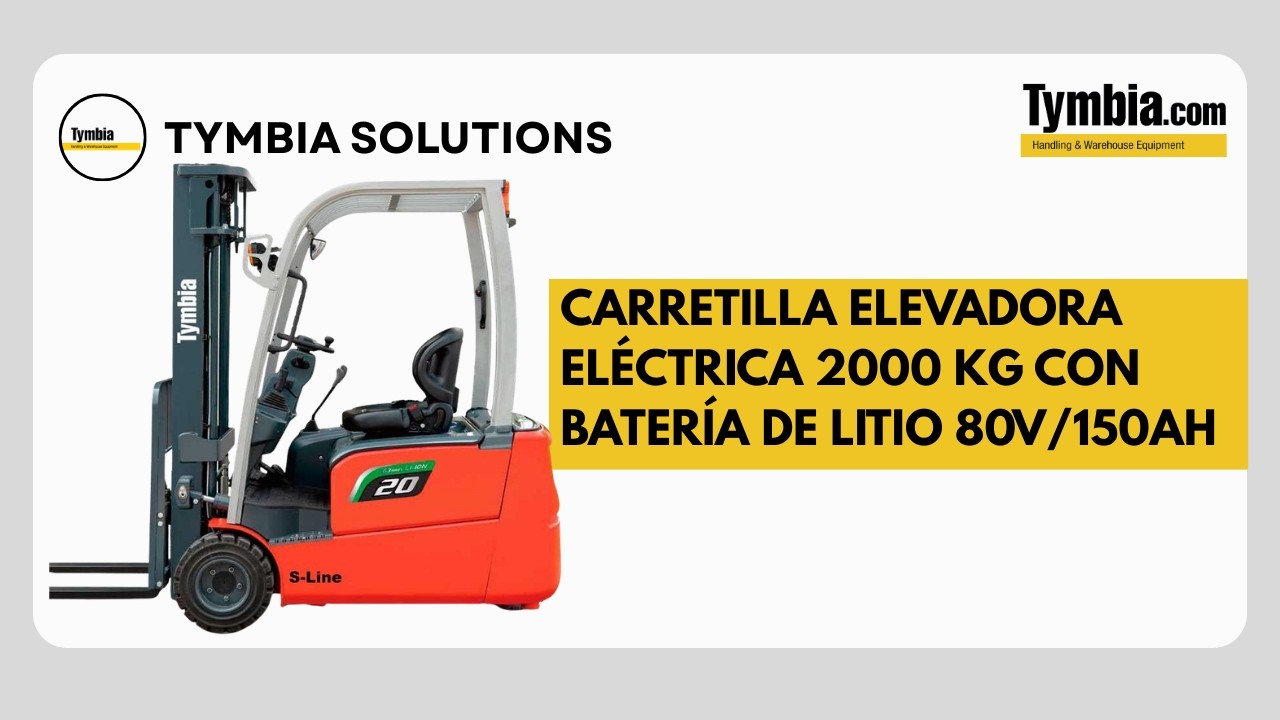 Carretilla elevadora litio 2.000 kg S-Line | Mástil tríplex 4.800 mm en acción | TYMBIA