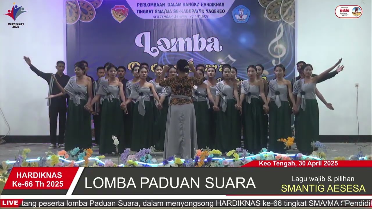 Paduan Suara SMAN 3 Aesesa  HARDIKNAS ke 66 di kec Keo Tengah