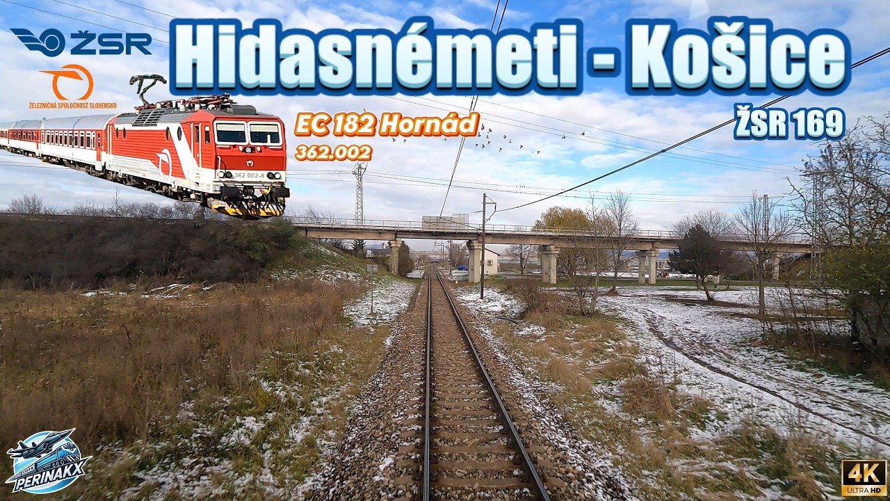 4K Cabview ► 🇭🇺 Hidasnémeti - Košice / ŽSR 169 / EC 182 Hornád / 362.002 ► EuroCity Hornád Train
