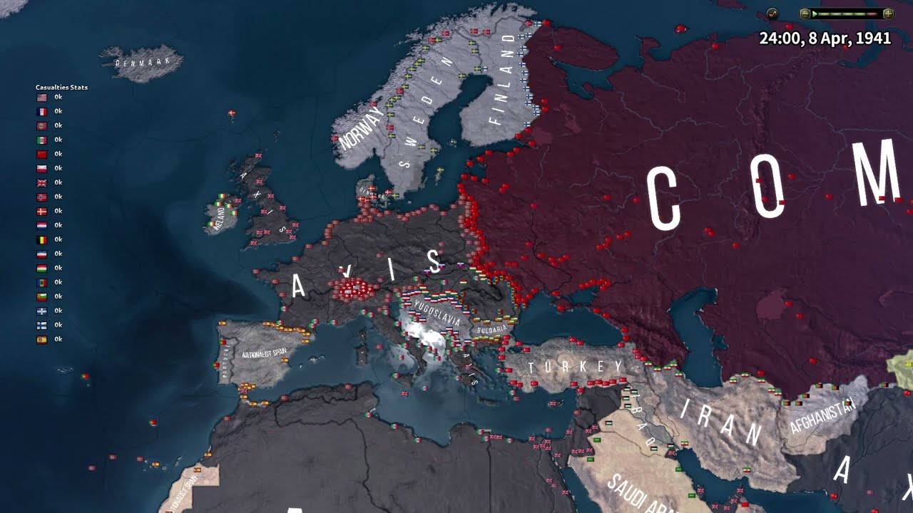 What if the UK joined the Axis? Hoi4 Timelapse
