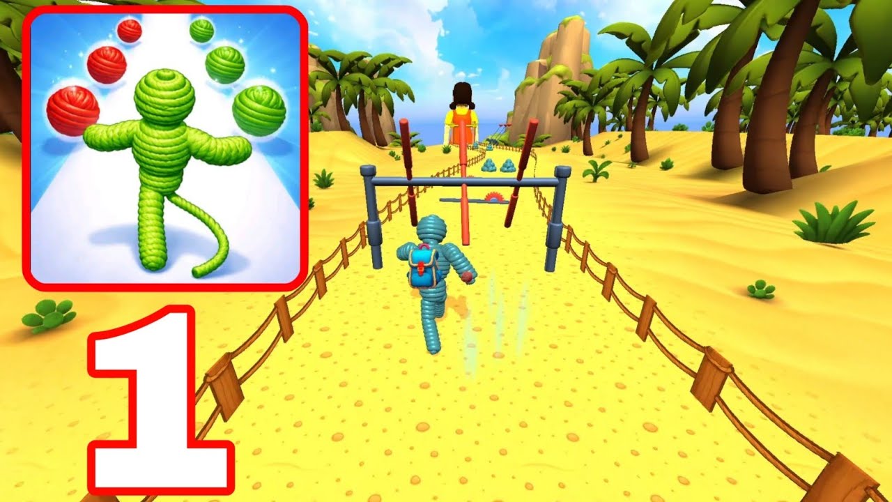 Rope Man Run - Yarn Hero Game - Gameplay Walkthrough Part 1 (Android, iOS)