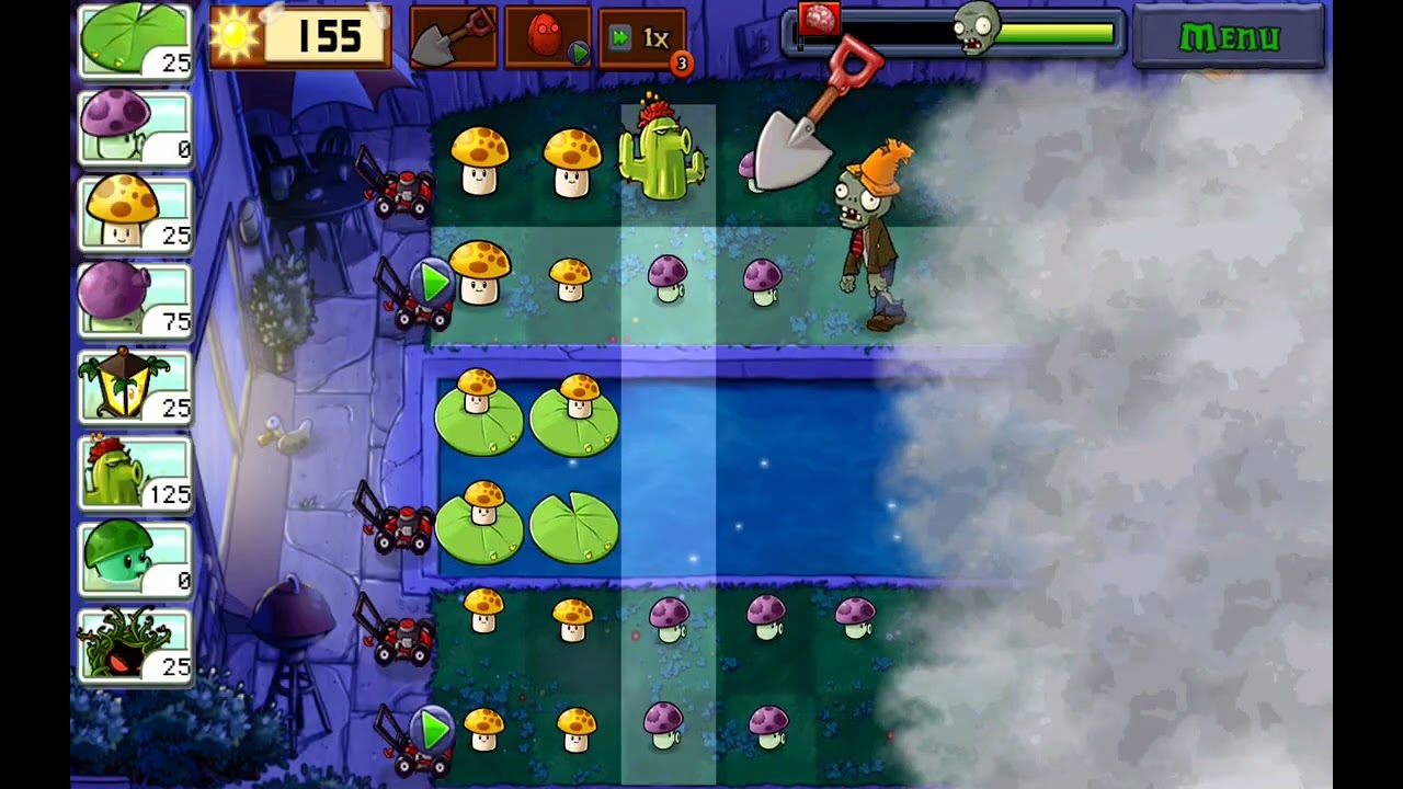 Plants vs Zombies (Fog) Level 3