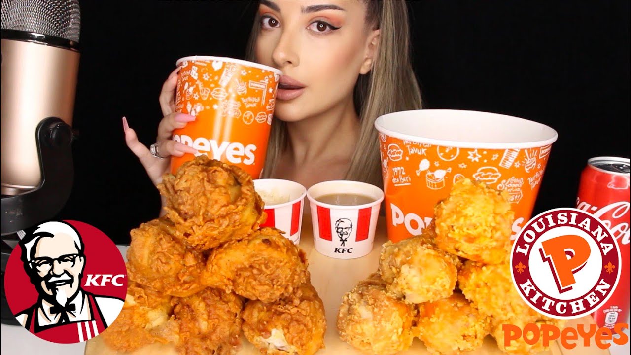 KFC VS POPEYES  | GRAVY SOS VE COLESLAW  | TÜRKÇE ASMR MUKBANG | EATING SOUNDS