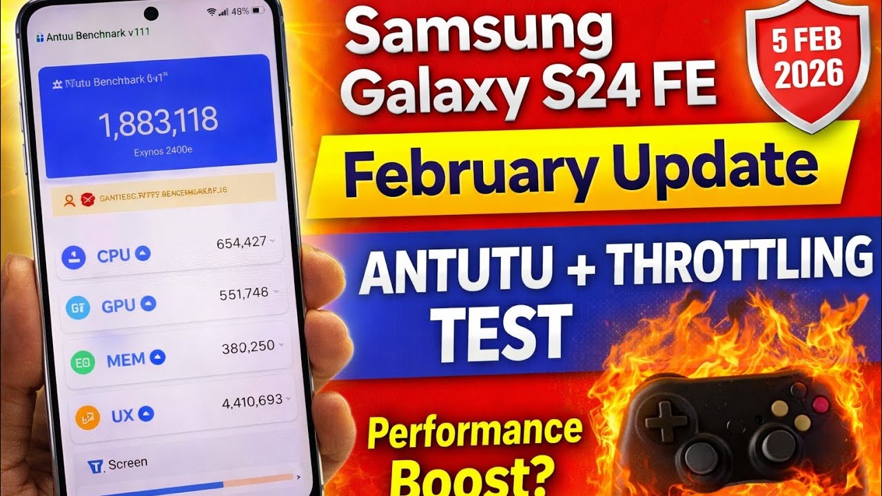 (Malayalam)Samsung Galaxy S24 FE February Update 🔥 Antutu Score & Throttling Test!