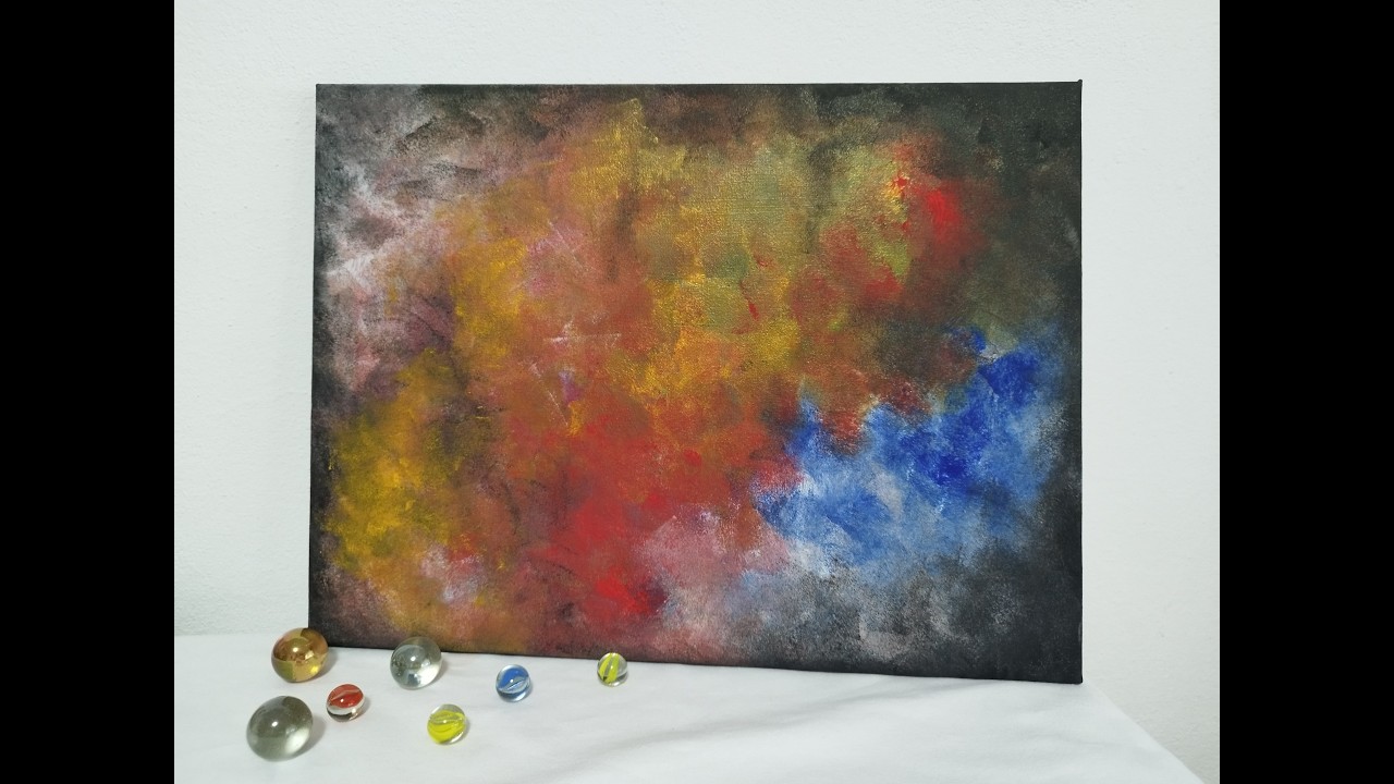💙💛💖 Abstract Painting with Sponge | Acrylic painting | Art Therapy 💖💛💙