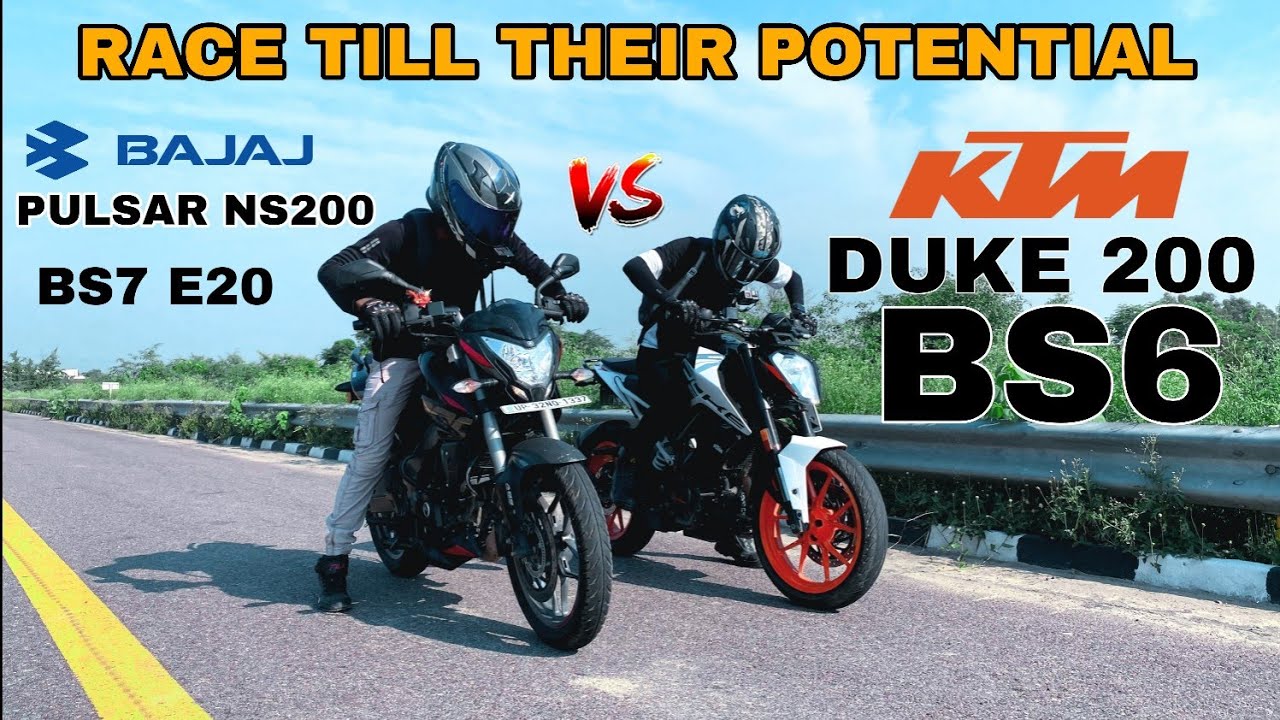 2023 BAJAJ PULSAR NS200 E20 BS7 VS KTM DUKE 200 BS6 RACE  TILL THEIR POTENTIAL