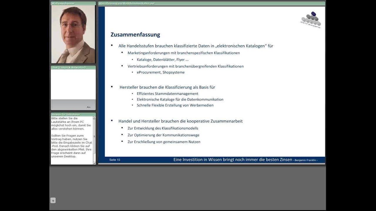 Erfolgreiche Organisation der Datenpflege und interne Datenoptimierung durch den Einsatz von eCl@ss