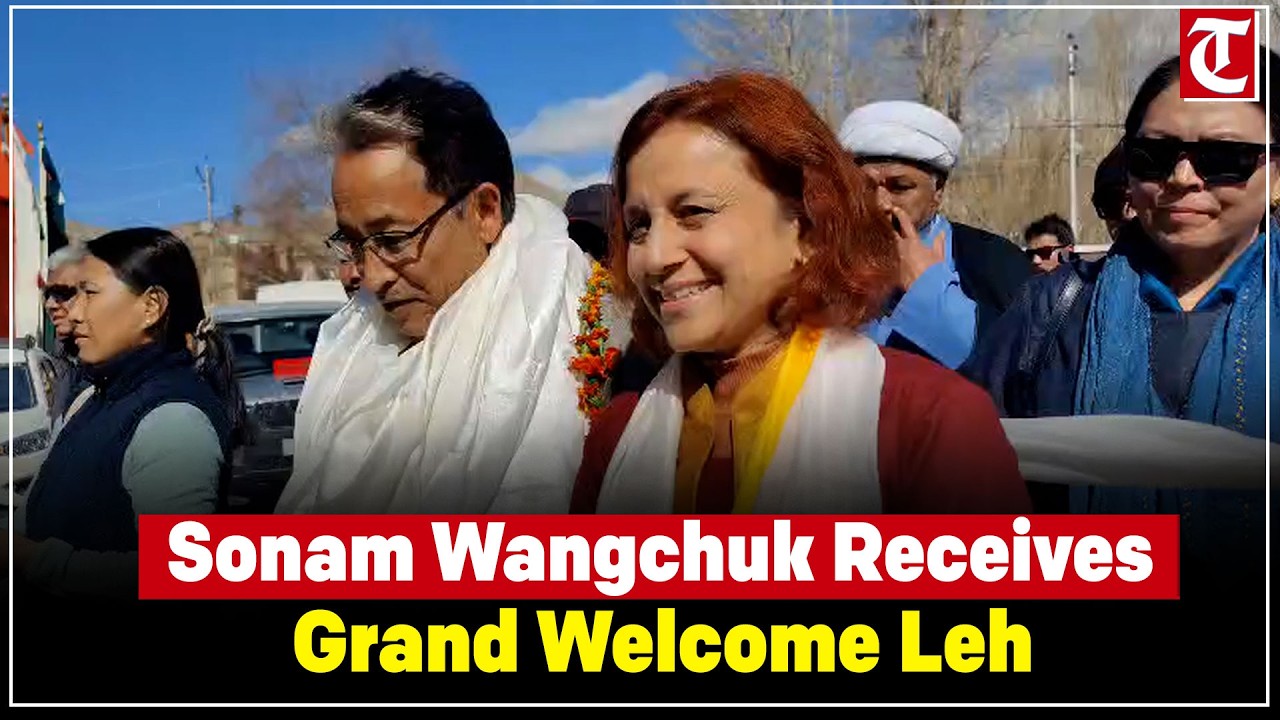 Sonam Wangchuk arrives in Leh, warmly welcomed by Leh Apex Body supporters