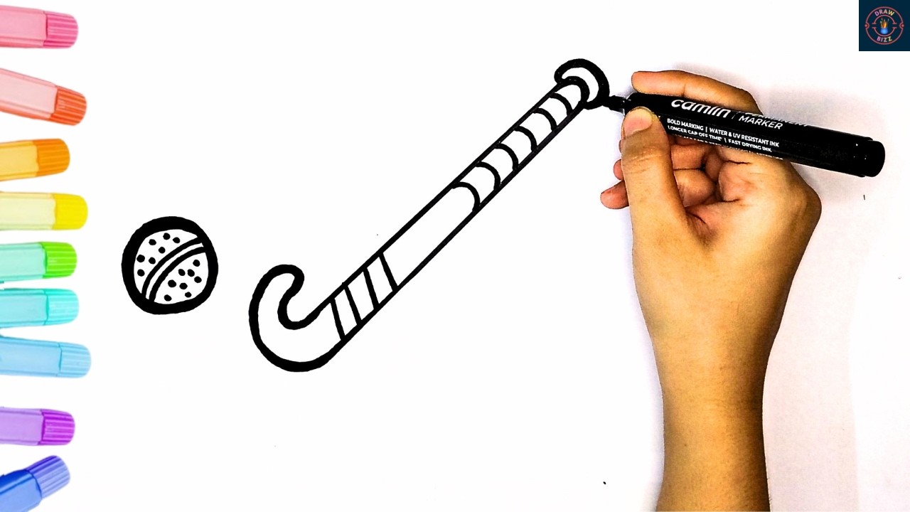 How To Draw Hockey Kit | Easy Step By Step Tutorial