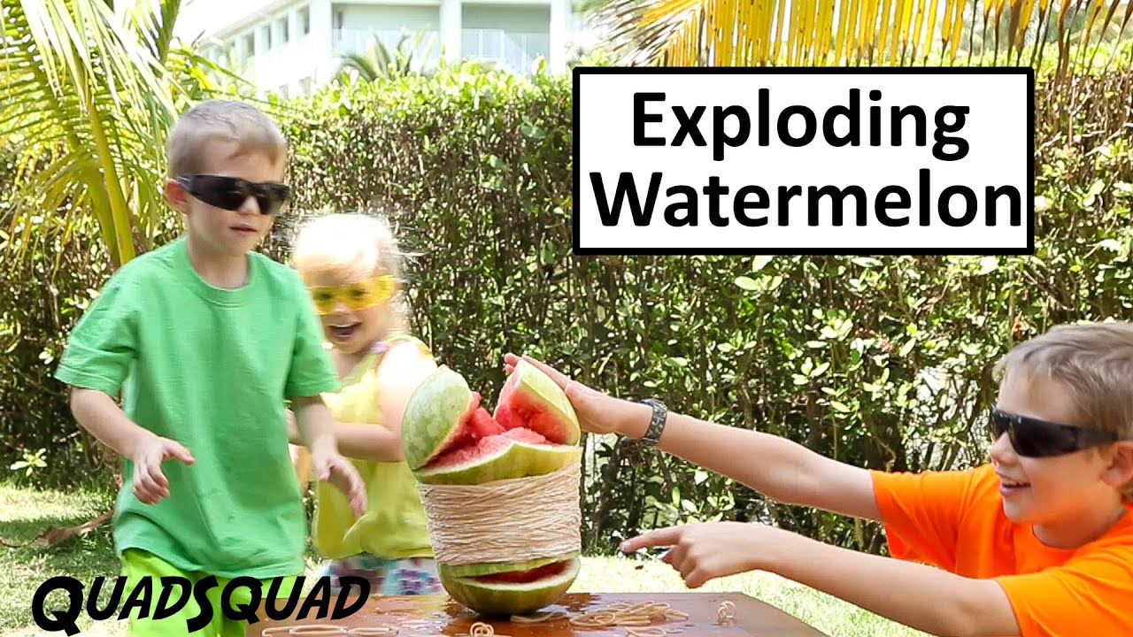 Exploding Watermelon Experiment with Rubber Bands
