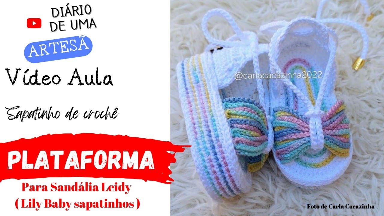 sapatinho de croche para bebe PLATAFORMA