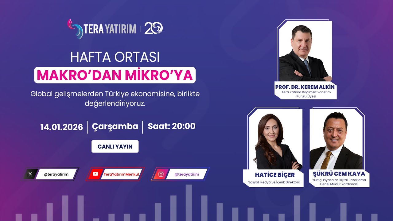 #Canlı Tera Yatırım | Hafta Ortası Makro'dan Mikro'ya (14.01.2026)