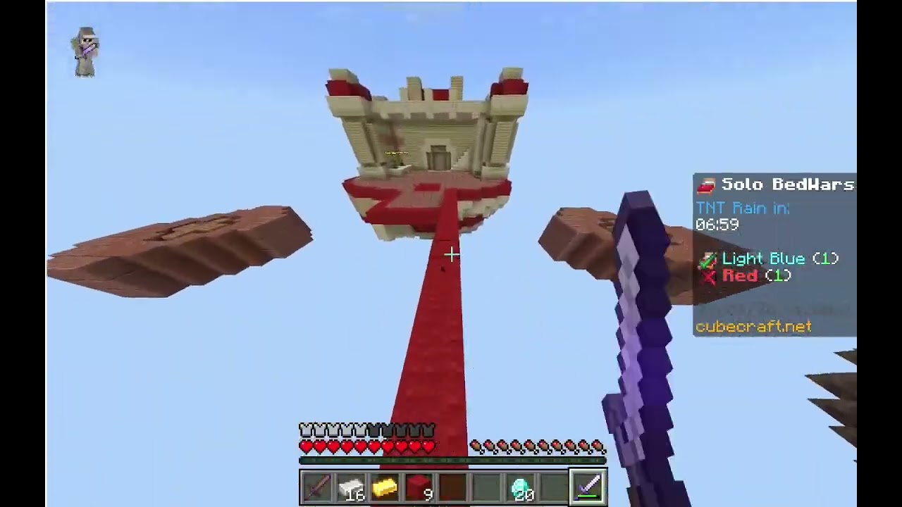 Cubecraft bedwar 1v1 in minecraft bedrock bedworr in iron golam bedwar. ☠️#trending #minecraft 